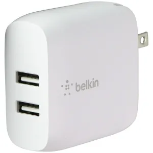 Belkin Dual USB Wall Charger 24W USB-A Charger, White